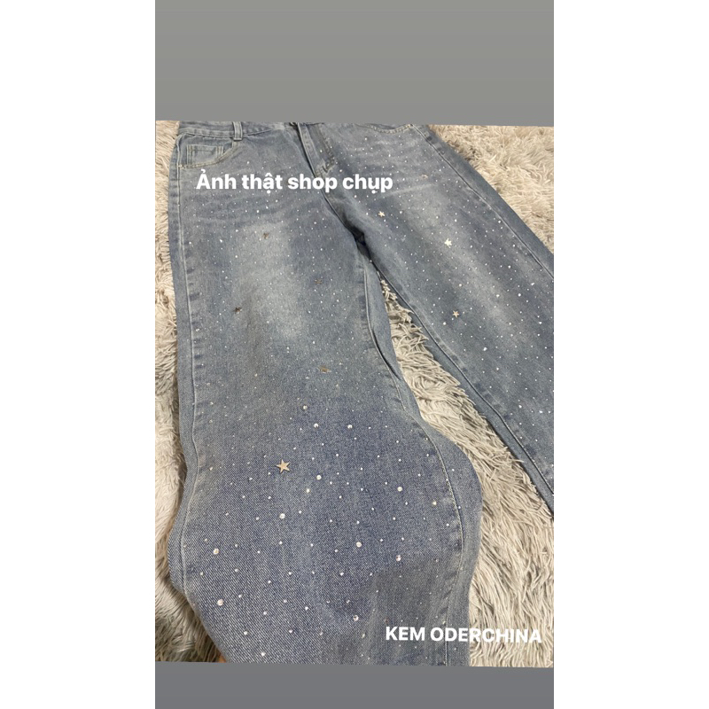 【Sẵn】Quần Jeans Xuông Xanh Sáng Đính Đá Siêu Sáng Đẹp Chắc Chắn Hàng QCCC Loại 1 | BigBuy360 - bigbuy360.vn