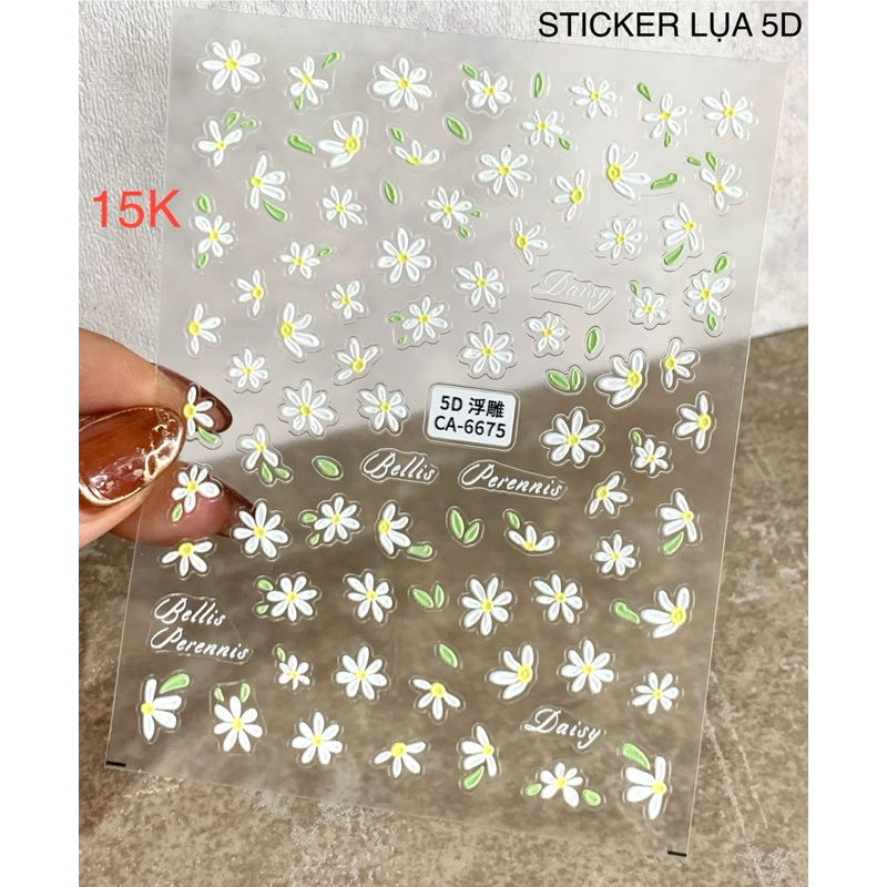 Sticker hình dán hoa cúc siêu nổi hot hit lụa 5D