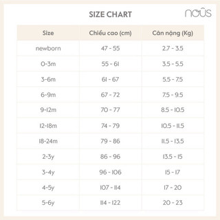 [ Nous ] Bộ cộc tay nous size 3m-9m