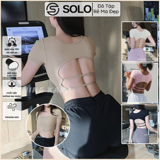 Áo tập yoga gym ôm body có mút ngắn tay thể thao nữ thun phối lưới co giãn thoáng mát tôn dáng 𝙎𝙤𝙡𝙤 𝙎𝙥𝙤𝙧𝙩𝙨𝙬𝙚𝙖𝙧 716