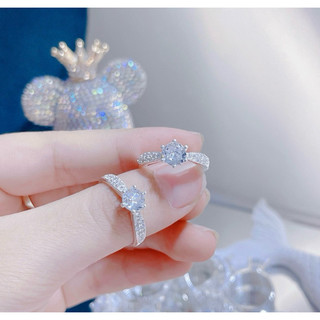 Nhẫn đá cạnh viền đính đá nhỏ xinh xắn - Nhẫn nữ bạc ta
