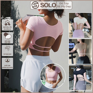 Áo Tập Gym Pickle Ball Có Mút Ngắn Tay Thể Thao Nữ Thun Poly Co Giãn Thoáng Mát 𝙎𝙤𝙡𝙤 𝙎𝙥𝙤𝙧𝙩𝙨𝙬𝙚𝙖𝙧 716