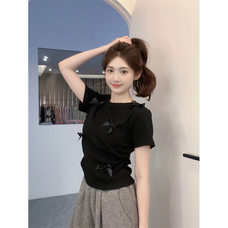 Áo Thun Babytee Gắn 5 Nơ Chất Tăm Gân Dày Chun Hông | BigBuy360 - bigbuy360.vn