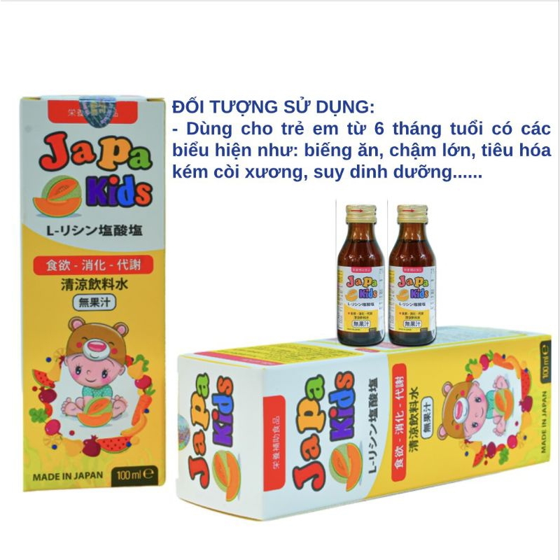 Siro Ăn Ngon Cho Bé Japa Kids Hỗ Trợ Bé Ăn ngon Tăng Cường Đề Kháng Hàng Chính Hãng