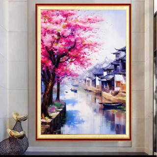 tranh thêu 60*80CM 9CT VẢI KIM TUYẾN