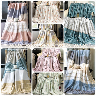 Chăn hè tencel nicolas in hoa, mền lụa tencel alva sang trọng, mềm mại, kích thước 200x230