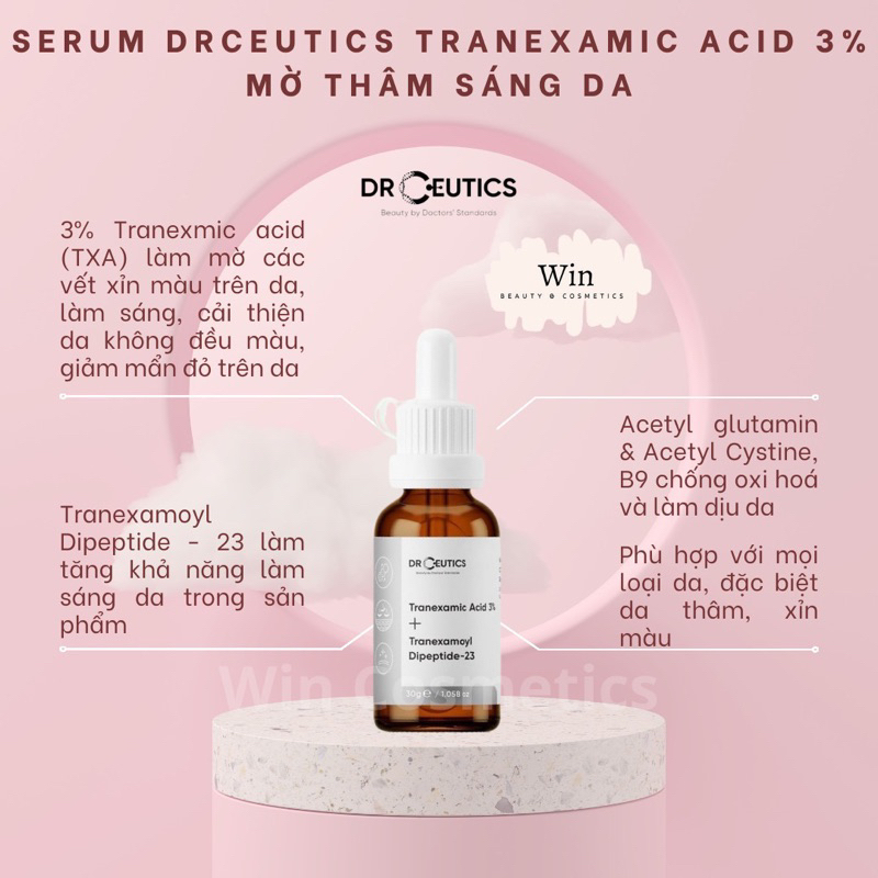 [Hàng Cty] Serum DR.Ceutics TRANEXAMIC ACID 3% + TRANEXAMOYL DIPEPTIDE-23 -  Wincosmetic