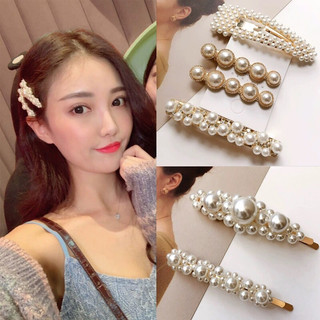 Kẹp tóc mái đính đá, đính hạt ngọc phong cách Hàn