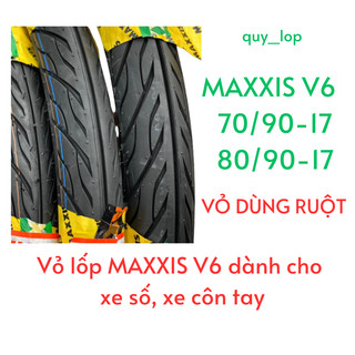 Vỏ lốp maxxis v6 size 70-80/90-17 mẫu gai xương cá. vỏ dùng ruột