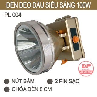 ĐÈN PIN ĐỘI ĐẦU 004 - LED 100W - 2 PIN SẠC- SIÊU SÁNG - CHIẾU XA
