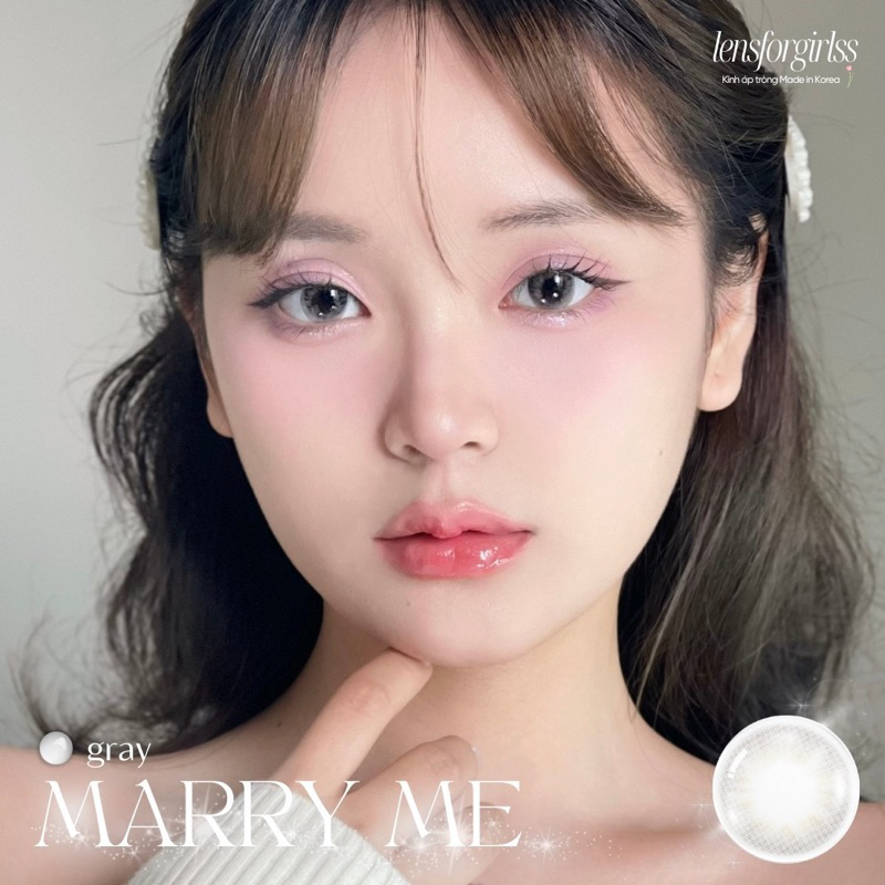 (OLENS) Kính áp tròng sz GIÃN TRÒNG xám trà MARRY ME GRAY chính hãng KOREA  | HSD 3-6 tháng | Lens cận | LENSFORGIRLSS | BigBuy360 - bigbuy360.vn