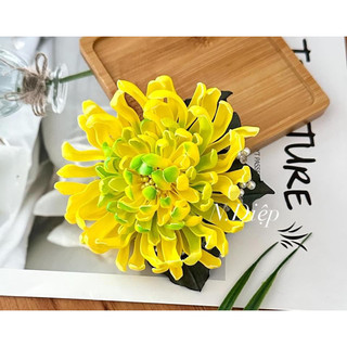 [Ảnh thật] Cài áo hoa cúc tô màu nghệ thuật đính đá phalê cao cấp size 12-15cm
