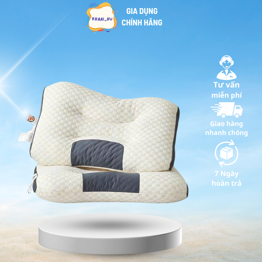 Gối Ngủ Chống Đau Cổ Vai Gáy Dệt Kim Lõi Bông Xơ Chống Ngáy Giảm Mệt Mỏi Cho Mọi Người Tiện Lợi ( didooglt )