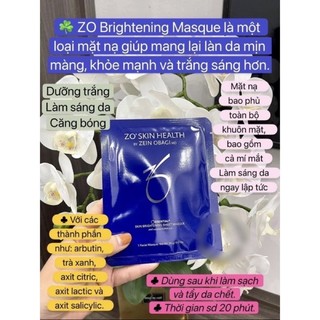 Mặt nạ phục hồi & làm sáng da zo skin brightening sheet mask