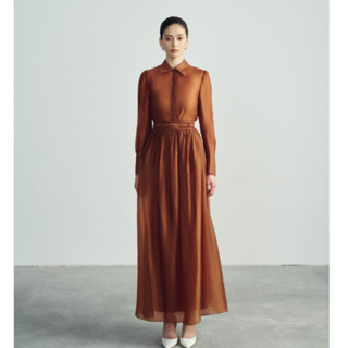 Áo Sơ Mi Tay Dài WHITE ANT Chân Váy Xòe Cạp Cao Nữ Chất Lụa Tơ Cao Cấp Hàng Thiết Kế Tôn Dáng