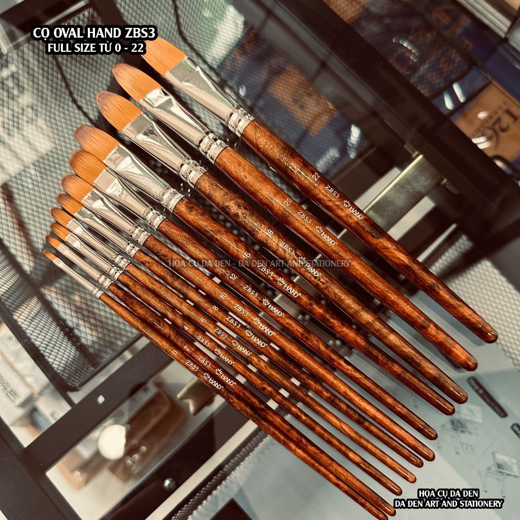 [DA ĐEN] Cọ Vẽ Đầu Dẹp Oval Hand ZBS3