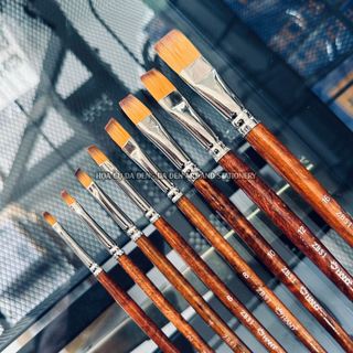 [DA ĐEN] Cọ Vẽ Đầu Dẹp Hand ZBS1 Thân Nâu
