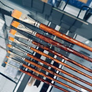 [DA ĐEN] Cọ Vẽ Đầu Dẹp Hand ZBS1 Thân Nâu