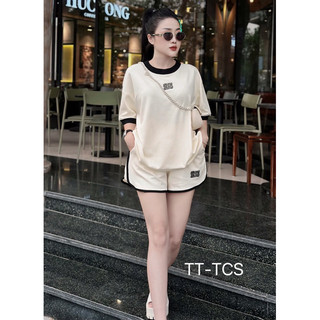 Set bộ đùi cotton đính nhũ đá miu miu