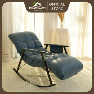 Ghế bập bênh lười sofa Relax Haven điều chỉnh đầu và chân 5 cấp độ khung thép siêu tải ruột bông PP dày dặn và êm ái