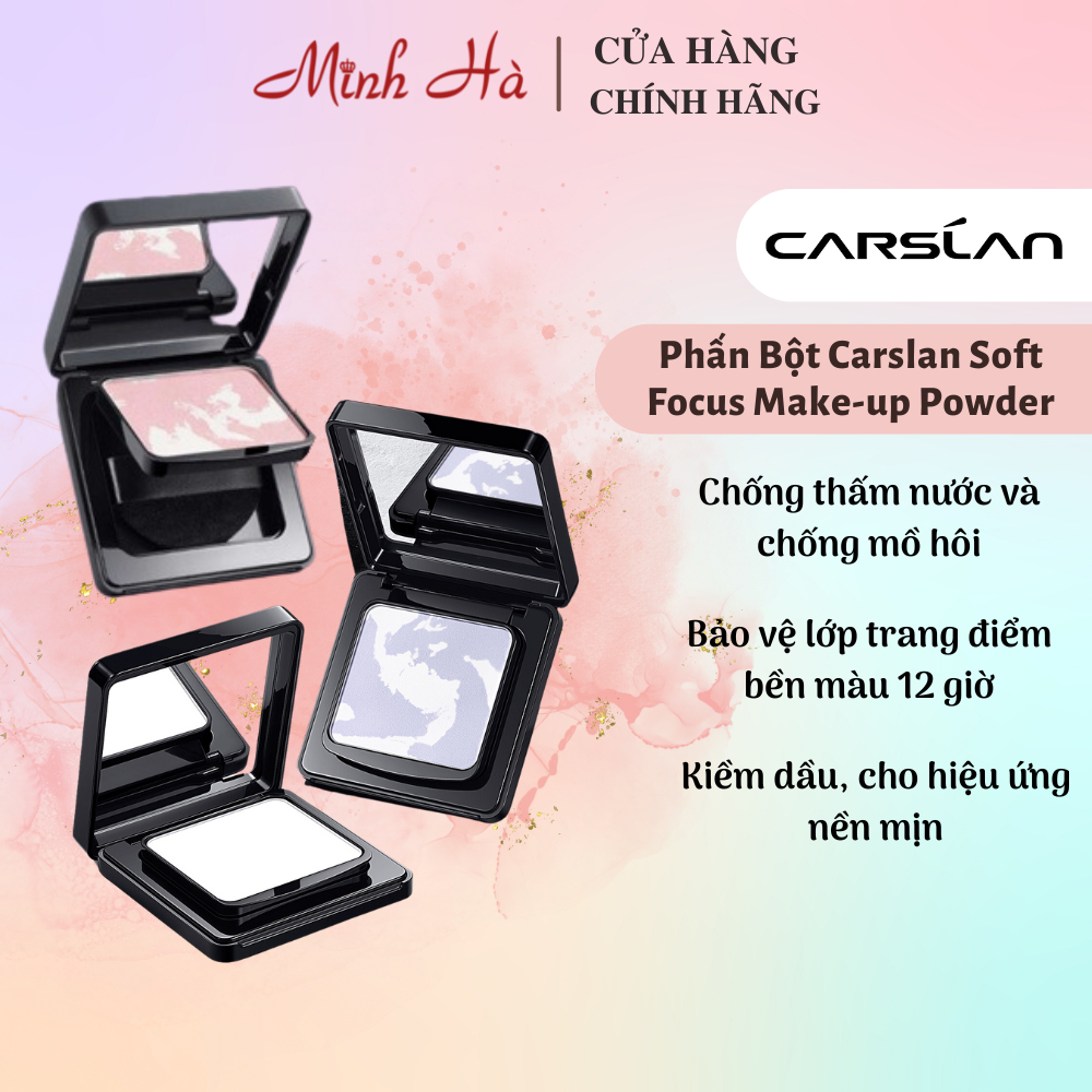 Phấn phủ dạng nén Carslan Black Magnet Soft Mist Powder 8G che phủ và kiềm dầu