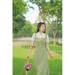 Nv097 - VÁY YẾM CÔNG SỞ DÁNG A - HỌA TIẾT HOA PHỐI CỔ ĐỨC KEM