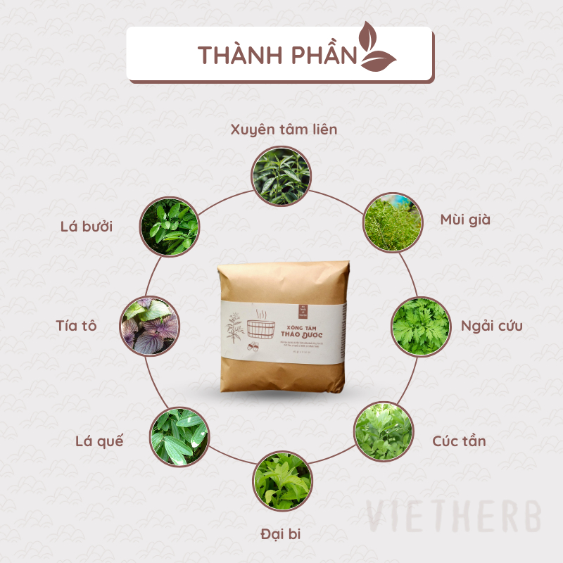 Xông tắm thảo dược VIETHERB giải cảm, thải độc và phục hồi sức khỏe