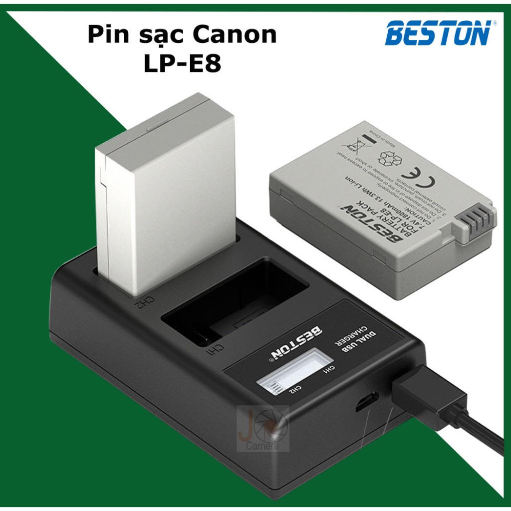 Bộ pin sạc Beston LP-E8 cho máy ảnh Canon 550D 600D 650D 700D