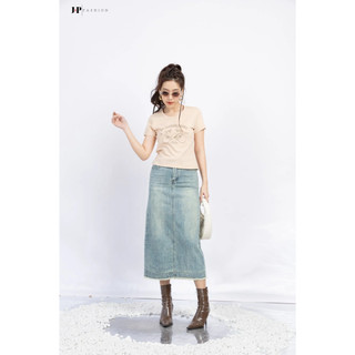 Chân Váy Jean JP FASHION Form Suông Fit Chuẩn Dáng, Chất Liệu Vải Mát Không Phai Không Nhăn, chân váy basic 17009746