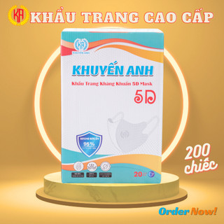 Thùng 200c Khẩu Trang 5D Mask Khuyến Anh - Kháng Khuẩn - Lọc Bụi - Chống Tia UV - KA003