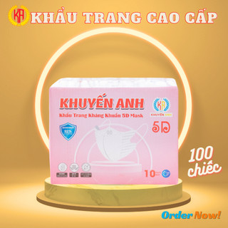 Thùng 100c Khẩu Trang 5D Khuyến Anh - Kháng Khuẩn - Lọc Bụi - Chống Tia UV - KA007