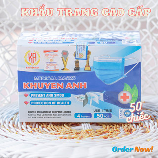 Combo 50 cái khẩu trang y tế KHUYẾN ANH chống bụi mịn,ngăn ngừa tia uv lọc khuẩn - KA001