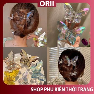 Kẹp tóc hình cánh bươm bướm ORII kẹp càng cua đẹp cho nữ đẹp hottrend nhiều màu phong cách Hàn Quốc, cặp búi tóc cute