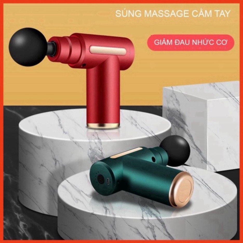 Máy Massage cầm tay súng mát xa toàn thân 6 cấp độ chuyên sâu vai lưng giảm đau mỏi, dãn cơ