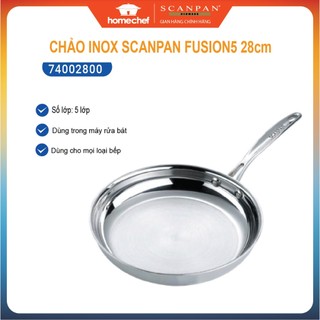 Chảo inox đáy liền nguyên khối 5 lớp Scanpan Fusion5 28cm - 74002800, dùng bếp từ, máy rửa bát | Hàng chính hãng
