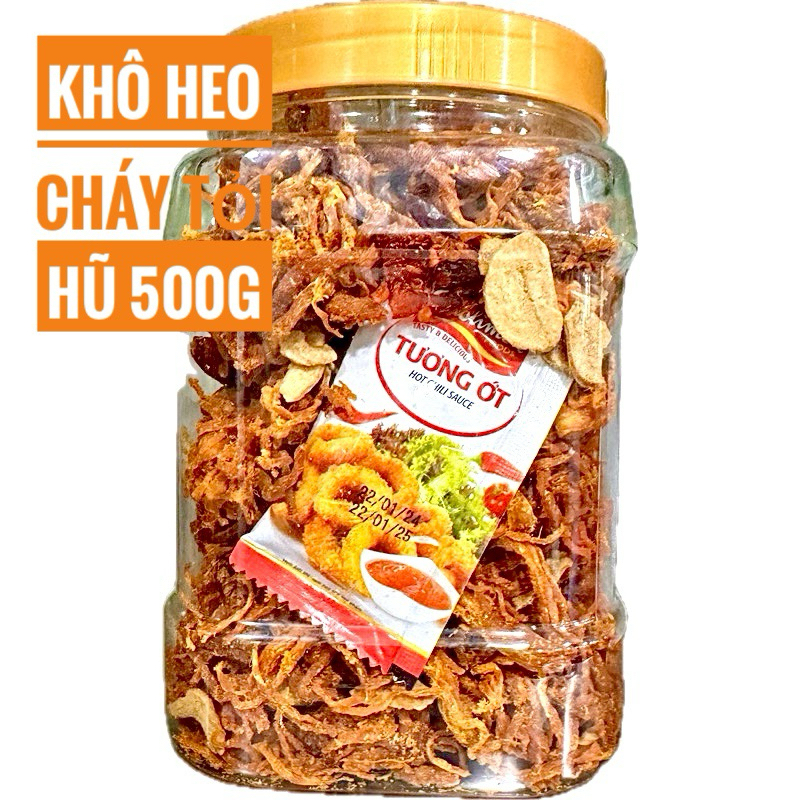 <HŨ 500G> KHÔ HEO CHÁY TỎI