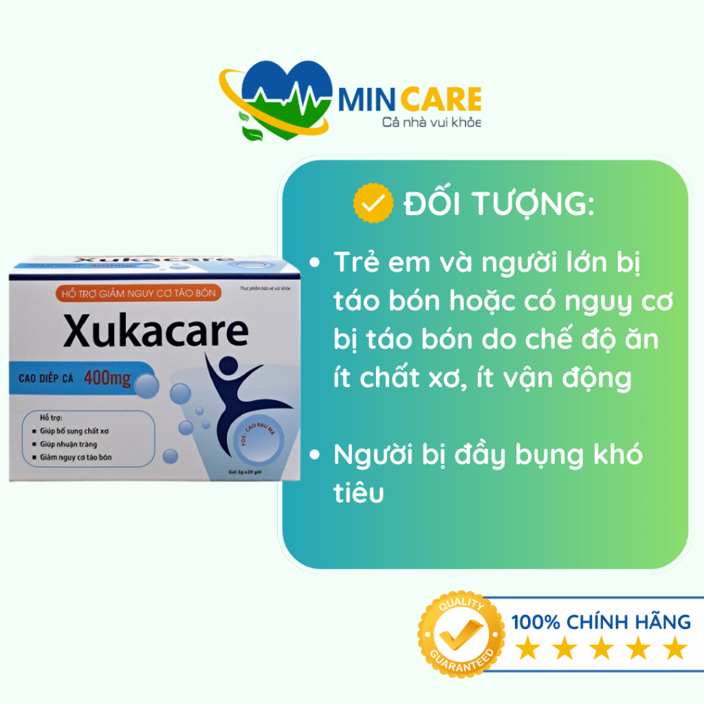 XUKACARE - Bổ sung chất xơ, ngừa táo bón, hạn chế đầy bụng, khó tiêu