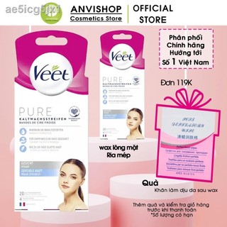Tẩy lông mặt Veet hộp 20 miếng tặng 4 gói dưỡng da - tẩy lông veet ANVISHOP hàng Pháp