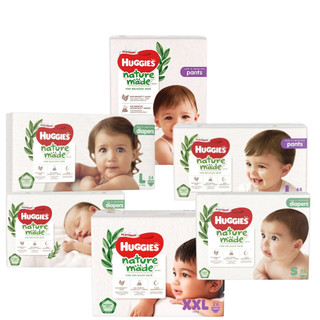 Tã dán/quần huggies nature made nb60/s82/m64/l54/xl44/m58/l44/xl38/xxl26