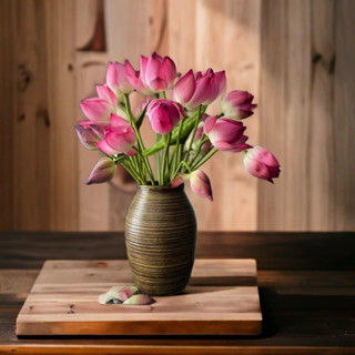  Bình Chum Cắm Hoa Sen Bát Tràng dáng Chum Mộc cắm hoa sen hoa ly hoa loa kèn 