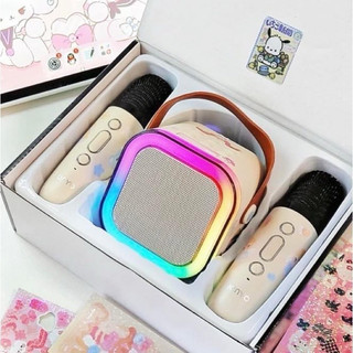 Loa karaoke mini có bluetooth K12 Không Dây Kèm 2 Micro Thiết Kế Nhỏ Gọn Tiện Dụng, Loa kèm micro bảo hành 12 tháng HOCO