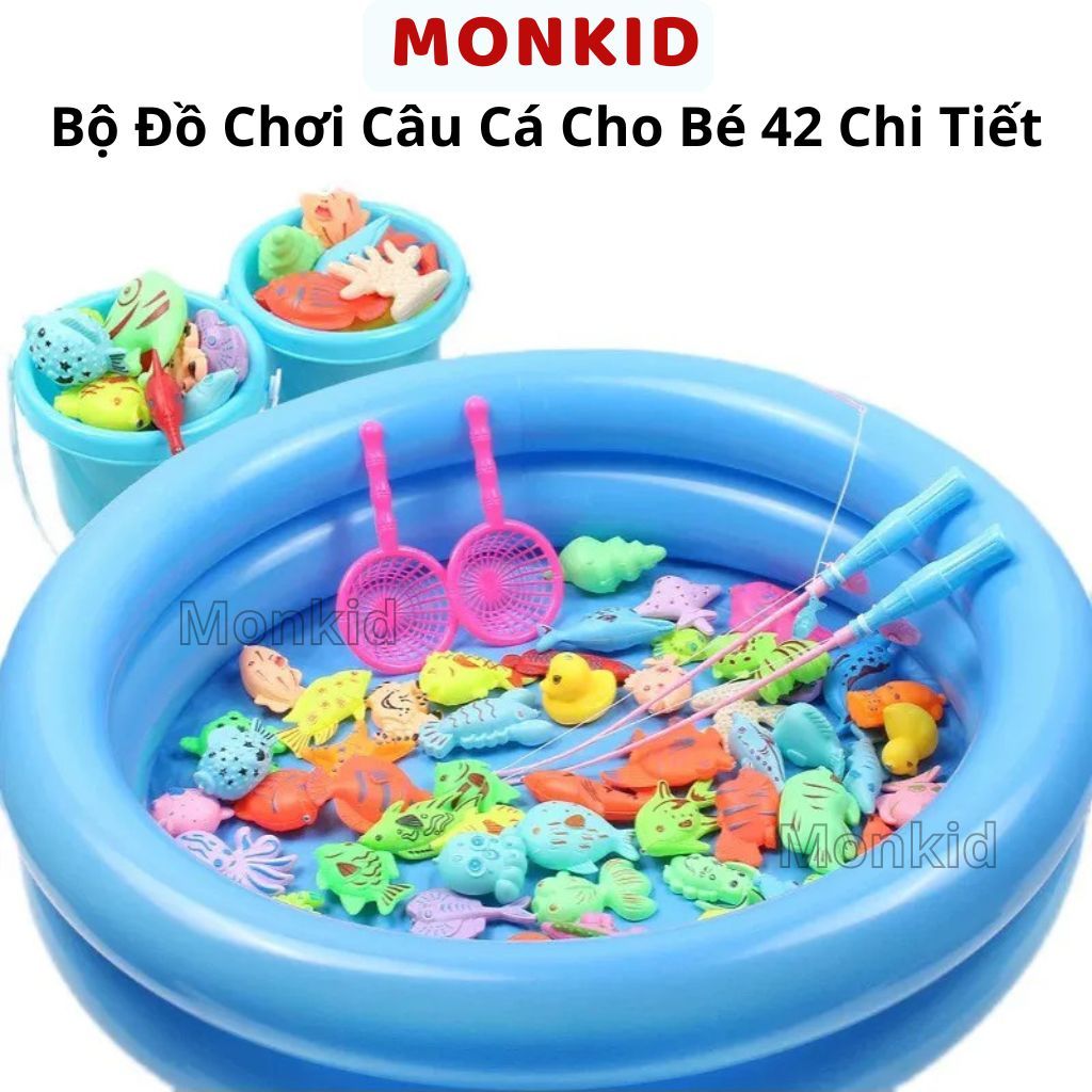 Bộ Đồ Chơi Câu Cá Cho Bé 42 Chi Tiết Có Gắn Nam Châm Kèm Phao Bơi Monkid Đồ Chơi Cho Bé Ngày Hè