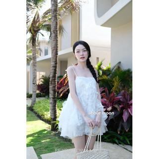 [hỏa tốc] Đầm ren hai dây phối nơ (hàng L1)