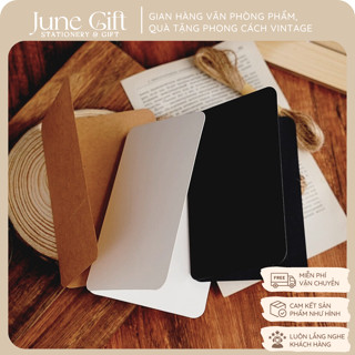Set 5 kraft trơn gập màu nâu/trắng/đen nhét phong bì, thư tay làm quà tặng handmade
