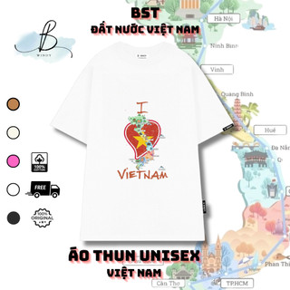 Áo Thun I Love VIỆT NAM~ Local Brand BWINDY Phong Cách unisex tay lỡ form rộng cổ tròn oversize cotton 100%