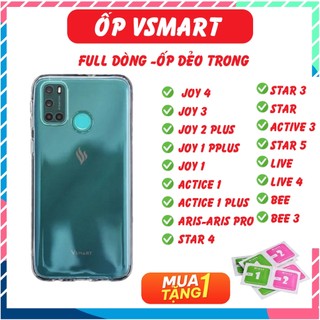 Ốp lưng Vsmart đủ dòng live 4,joy4,joy3,live,active1,aris ,star4,star3,active3,active1,bee3,joy2 dẻo trong TẶNG GIẤY 1 2