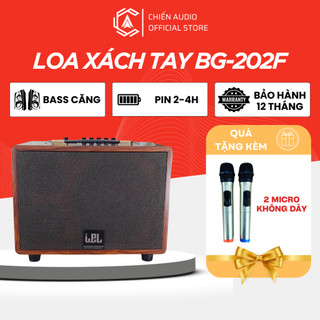 Loa kéo xách tay bluetooth karaoke IP-202F kèm 2 micro không dây và củ sạc, loa hát karaoke nghe nhạc mini
