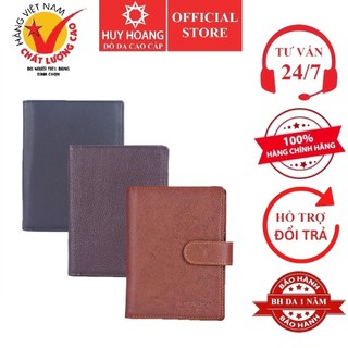 Ví passport da bò bấm nút huy hoàng màu da, đen, nâu hp9107-08-09