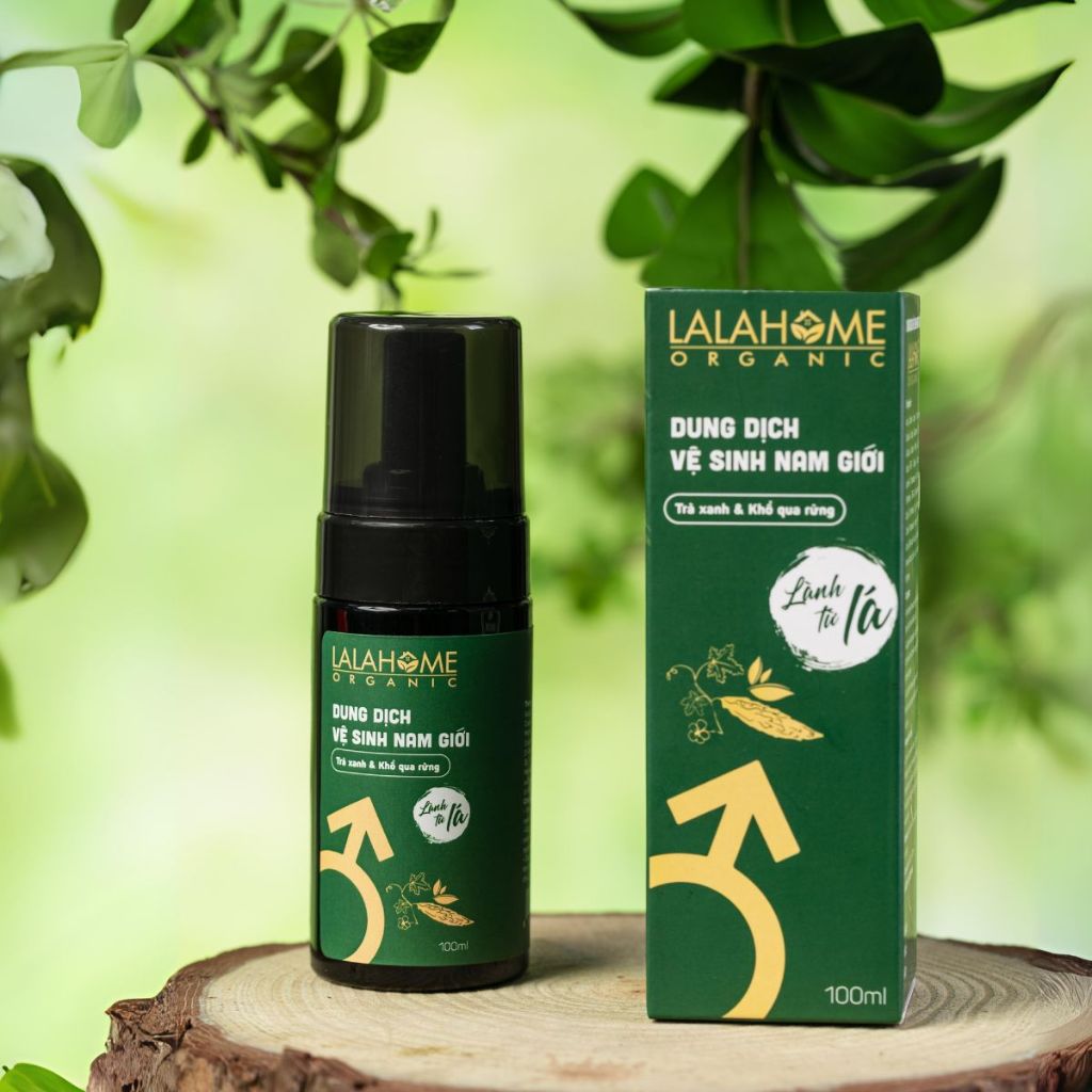 Dung dịch vệ sinh nam, dạng tạo bọt tinh chất Trà Xanh, Khổ Qua LalaHome - Khử mùi, ngăn nấm, hương nước hoa - Chai 100m