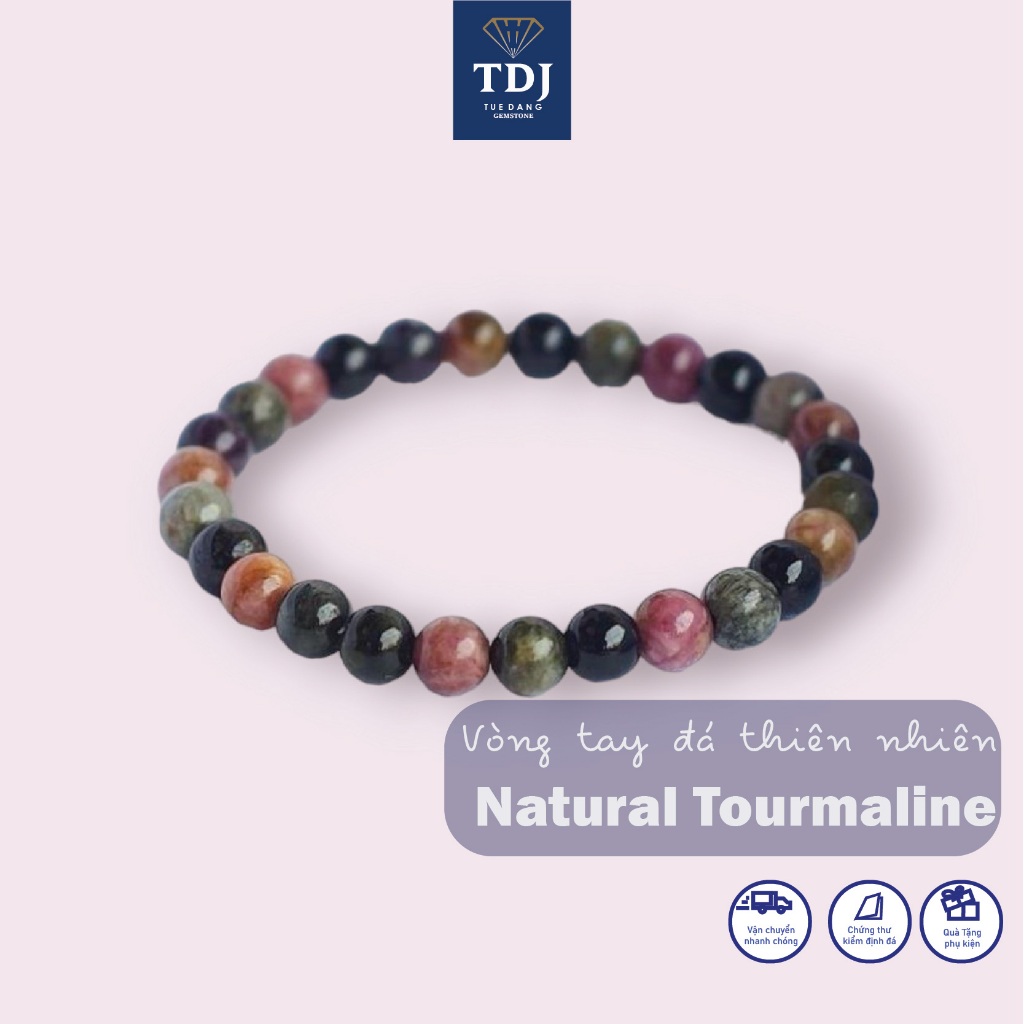 Vòng tay đá đa sắc, vòng đá thanh ta.y  tự nhiên Cẩm An Gem